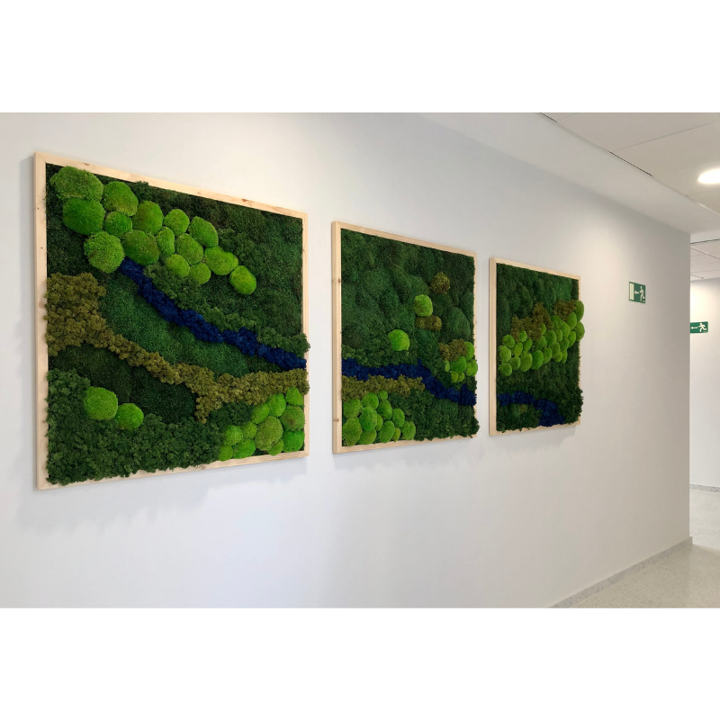 CUADRO DE MUSGO DE GRANDES DIMINESIONES EN FORMATO TRIPTICO