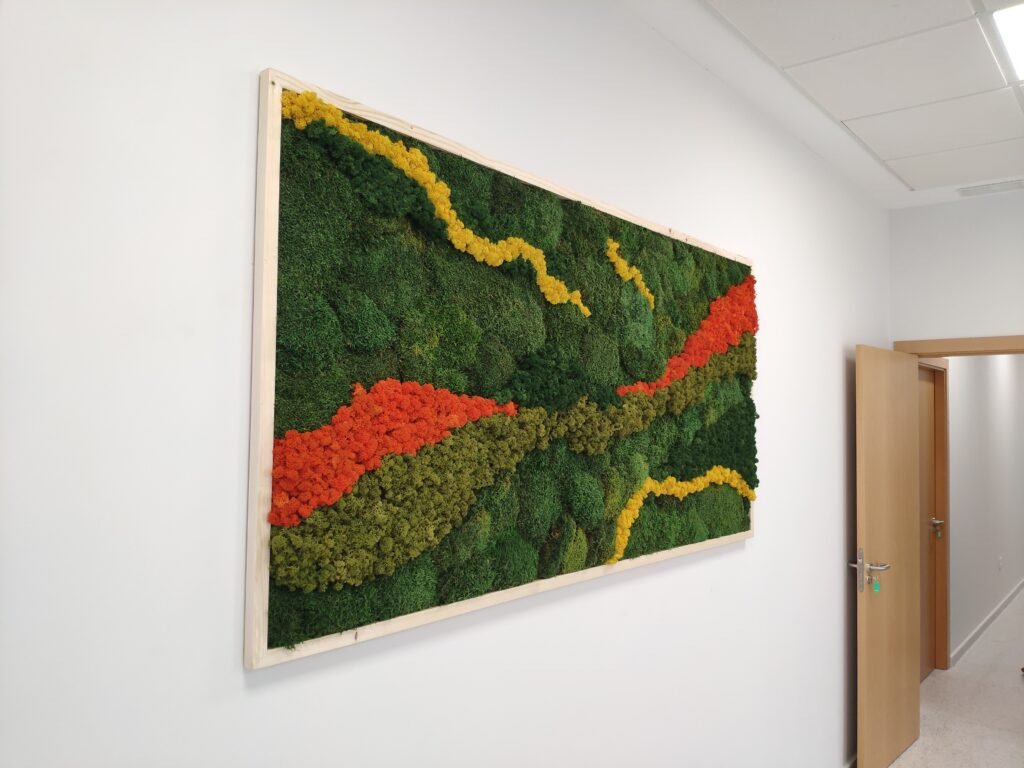 CUADRO ABSTRACTO DE MUSGO RENO Y MUSGO FORESTAL